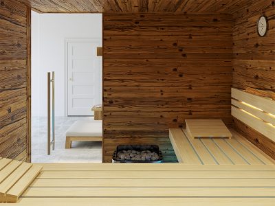 SAUNA KING finnszauna 3-4 főre öregfából, 200x160cm