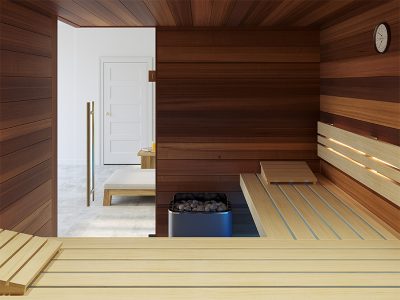 SAUNA KING finnszauna 4-5 főre cédrusból, 200x200cm